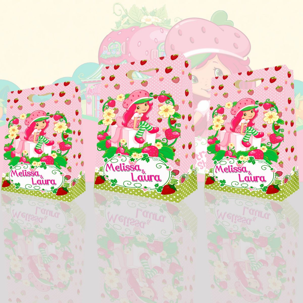 10 Sacolinhas Surpresa Moranguinho jovem baby Sacolas Caixinhas maleta porta chocolate Aniversário Lembrancinhas Personalizadas