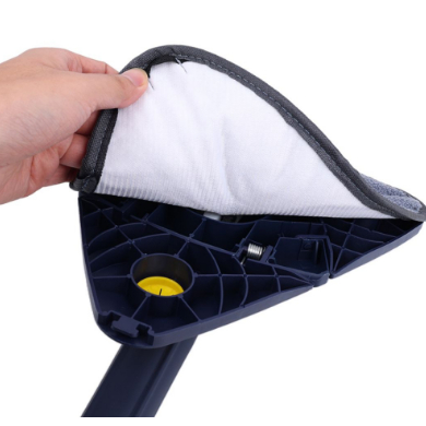 Kit 2 Refil Moip Triangular Esfregão 360 Rodo Giratório Lava Seca e Limpa Com Extrusão Microfibra Multiuso Limpeza de Piso Cozinha Banheiro Sala Área.