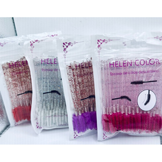 Escovinha de cílios Helen Color, Kit c/ 50 unidades, Escova Descartável Profissional para Lash Lift e Sobrancelhas em Oferta na Shopee