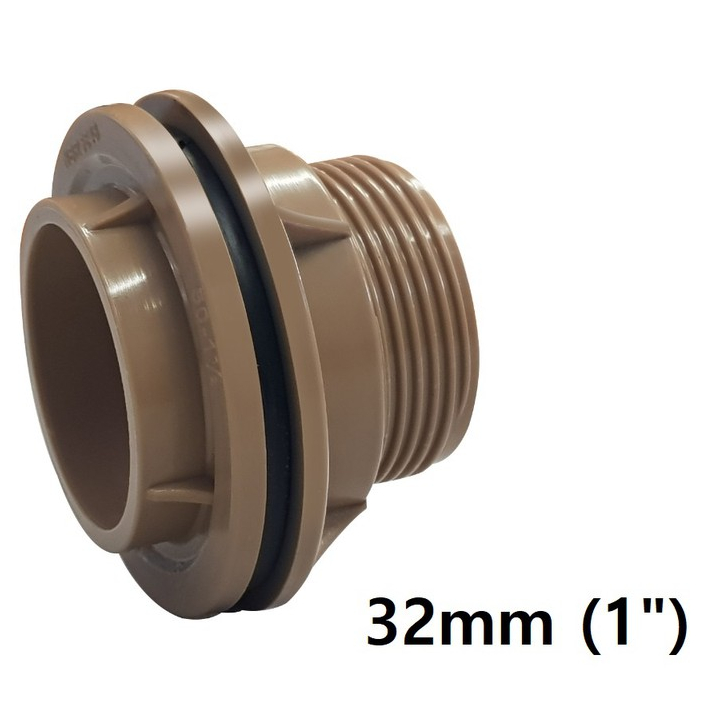 Flange Adaptador 32mm 1" Para Caixa D’ Água ou Cisterna (MARROM)