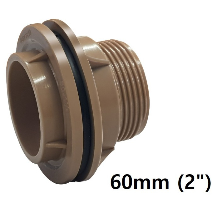 Flange Adaptador 60mm 2" Para Caixa D’ Água ou Cisterna (MARROM)