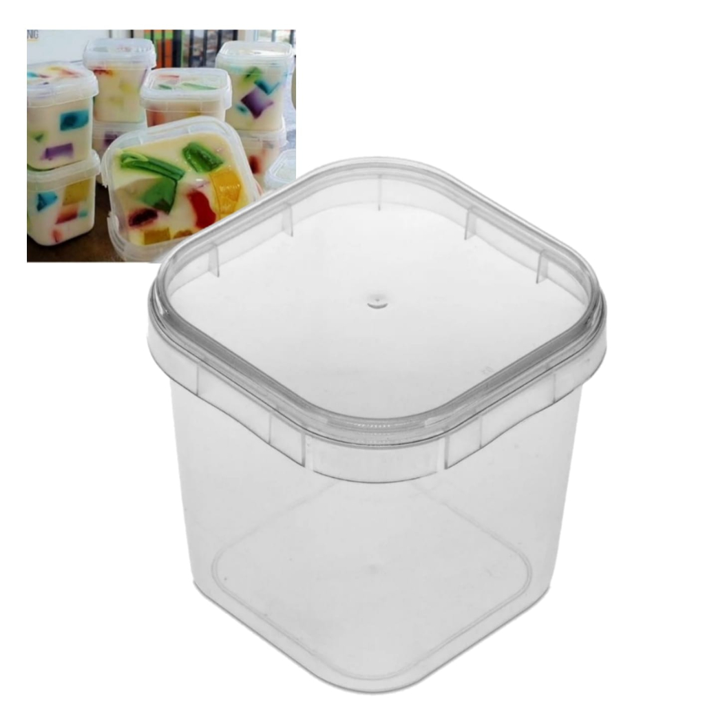 POTE PARA BOLO QUADRADO 220ML COM TAMPA , ( LACRE FACILITADOR DE ABERTURA DA TAMPA) PLASTILANIA em Oferta na Shopee