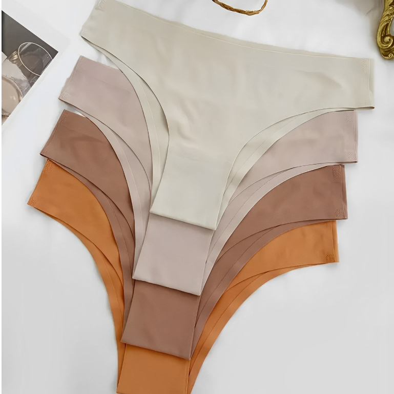 Kit 5 Calcinha Sem Costura Corte a Laser Tanga Não Marca Lingerie Feminina