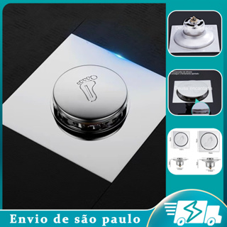 Ralo Click Inteligente 10x10 Cm -15x15 Cm Quadrado Inox Banheiro Veda Cheiro em Oferta na Shopee