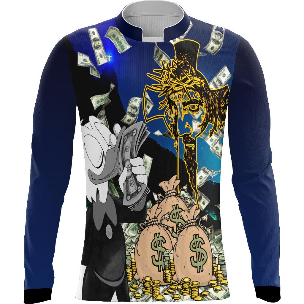 Camisa Camiseta manga longa Favela Tio Patinhas Milionário