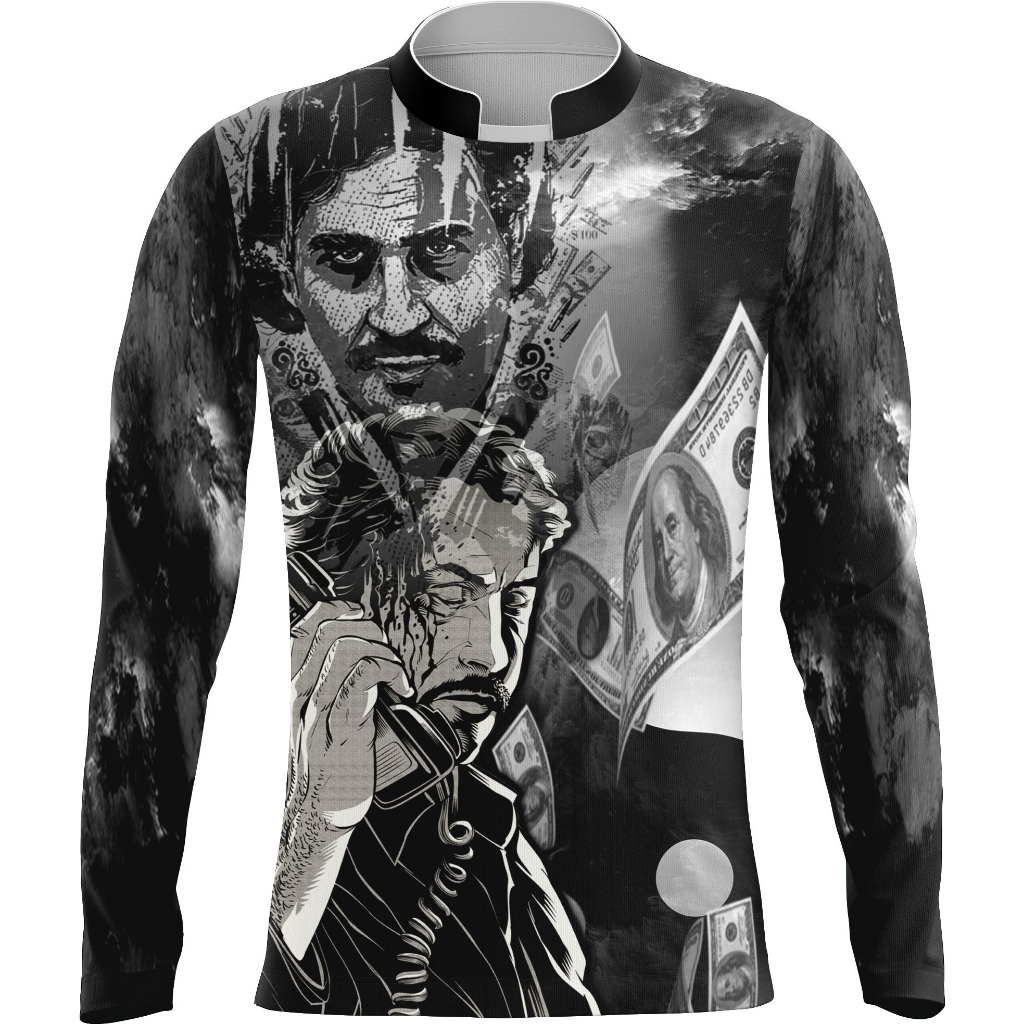 camiseta/camisa manga longa favela quebrada PABLO ESCOBAR PATRÃO