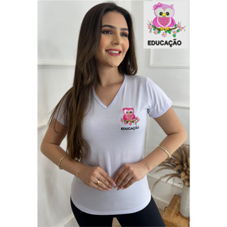 Camiseta Feminina Educação Coruja