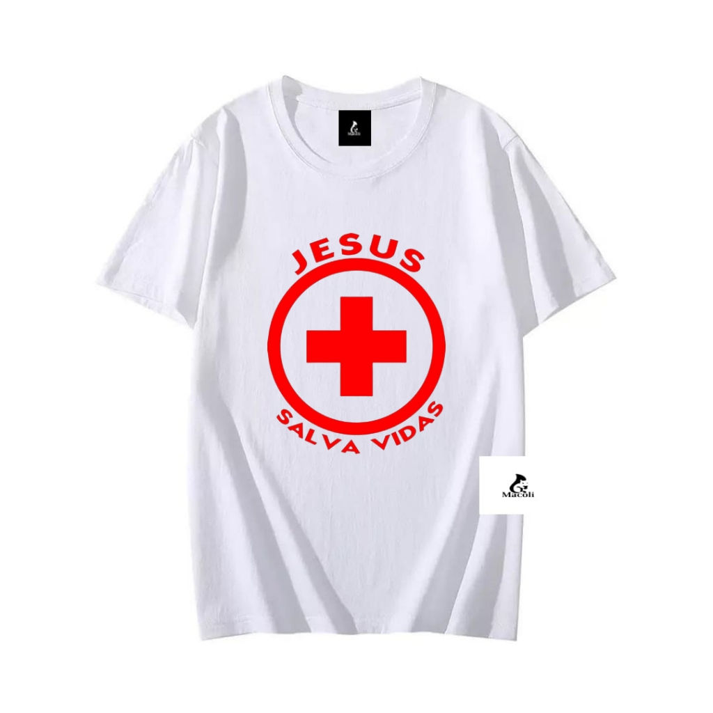 Camiseta 100% Algodão Jesus Salva Vida Blusa Unissex