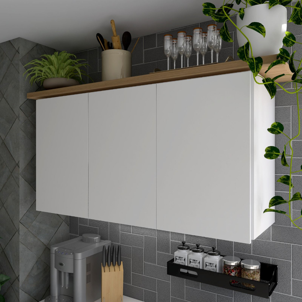 Armário 3 Portas Estendida Organizadora Cozinha Quarto 90cm