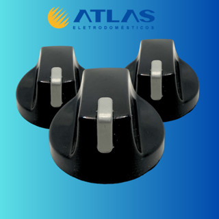 3 Conjunto de Botão Manípulo Original P/ Fogão Atlas Up Glass