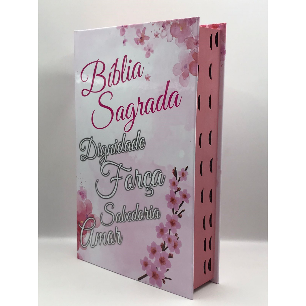 Bíblia Sagrada Tamanho Grande Capa Dura Com Harpa Palavras de Jesus em Vermelho Floral Rosa em Oferta na Shopee