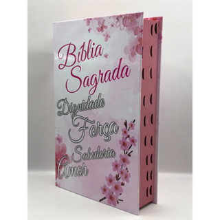 Bíblia Sagrada Tamanho Grande Capa Dura Com Harpa Palavras de Jesus em Vermelho Floral Rosa em Oferta na Shopee