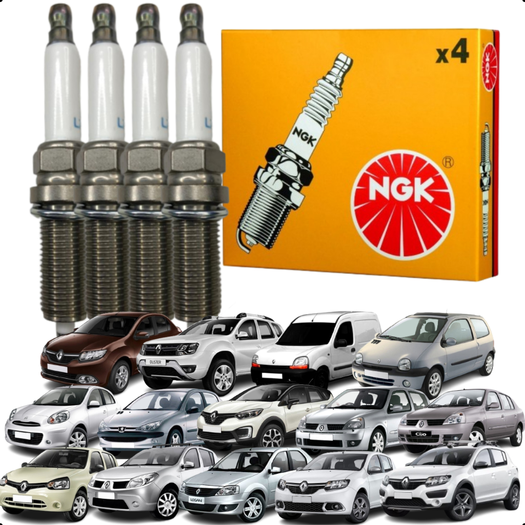 Jogo Vela De Ignição NGK Renault Clio Sandero Logan Duster Kangoo Nissan March E Peugeot 206 em Oferta na Shopee