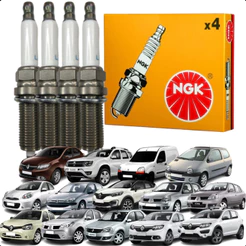 Jogo Vela De Ignição NGK Renault Clio Sandero Logan Duster Kangoo Nissan March E Peugeot 206