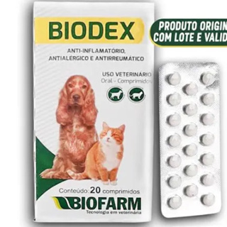 Biodex 20 Comprimidos Antialérgicos Cães e Gatos Biofarm em Oferta na Shopee