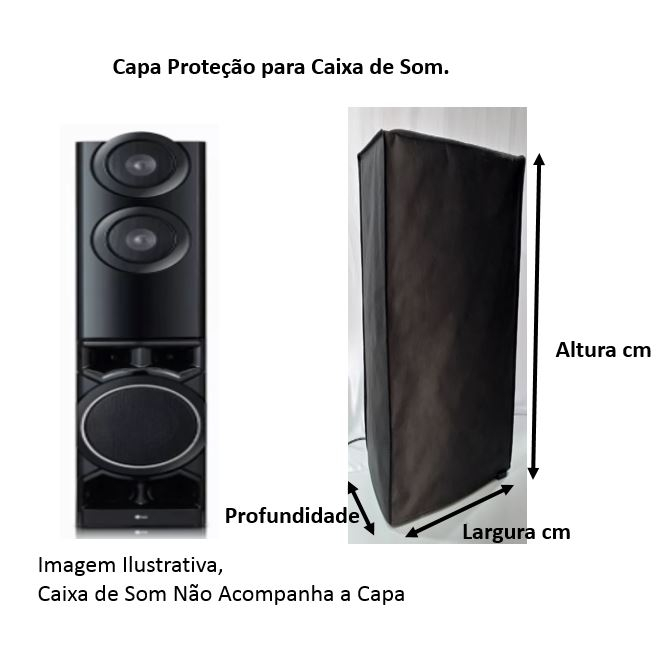 Capa Proteção para Caixa de Som Sob Medida em TNT Preto Bonito Resistente Antipoeira. em Oferta na Shopee