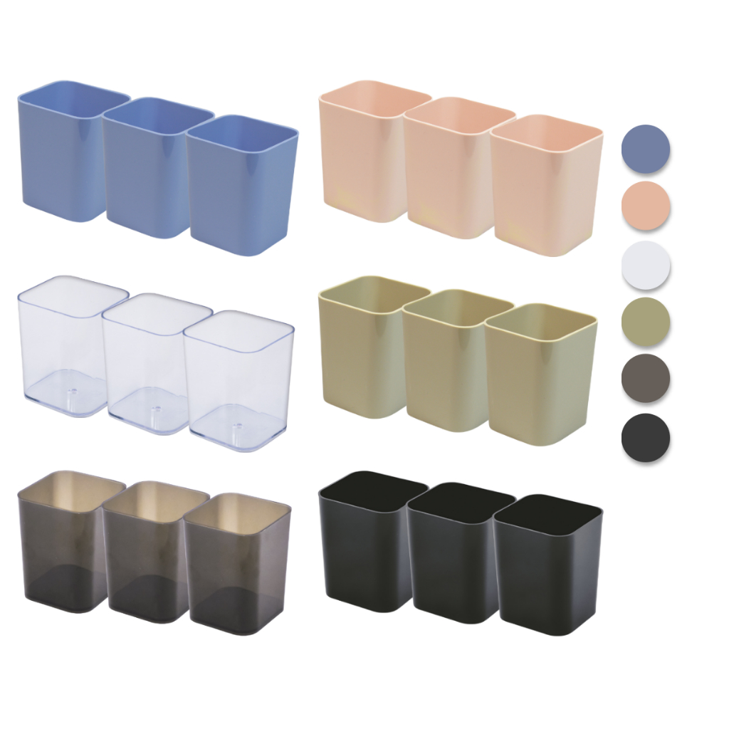 Porta objetos caneta organizador de mesa kit com 3 unidades