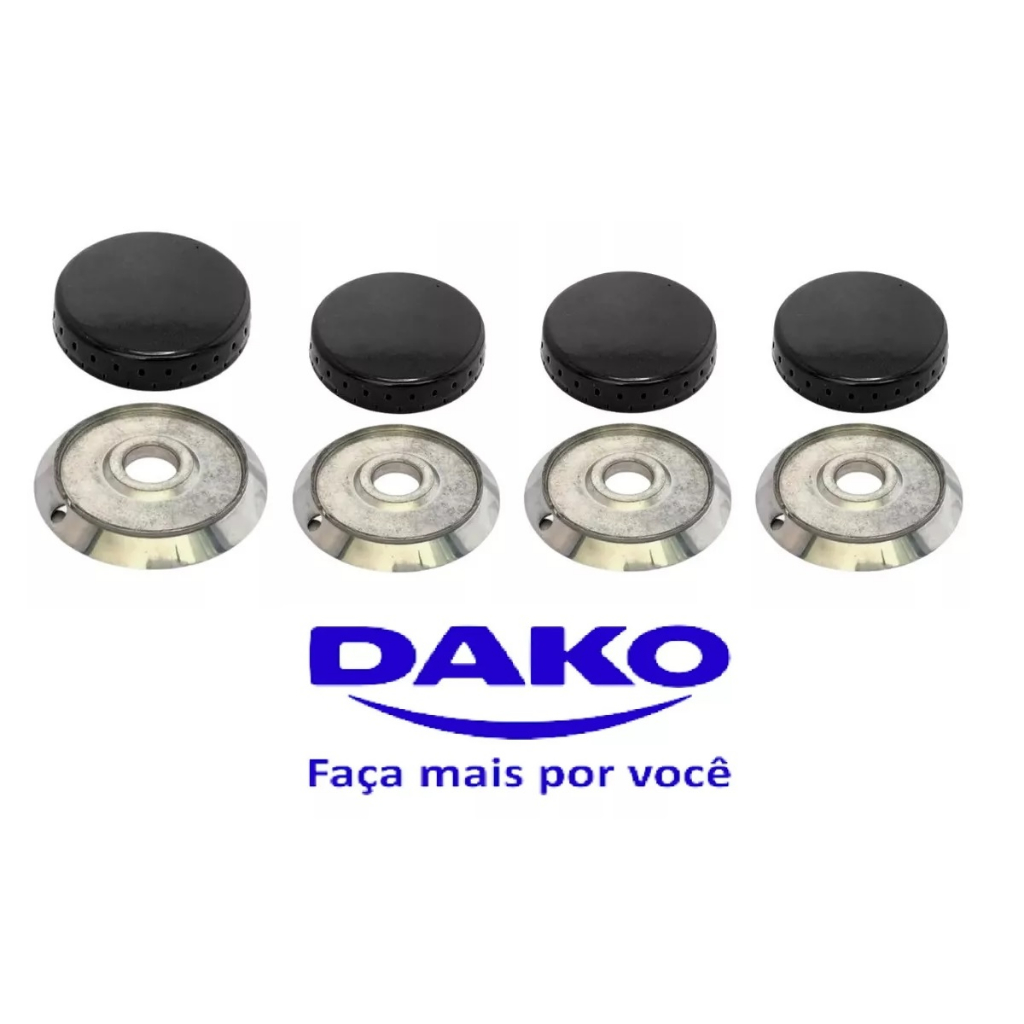 Kit Queimador com Espalhador Fogão Dako Luna Supreme 4 Bocas