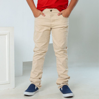 Calça Jeans Sarja Bege Masculina Color Infantil e Juvenil TAM : 4 ao 16