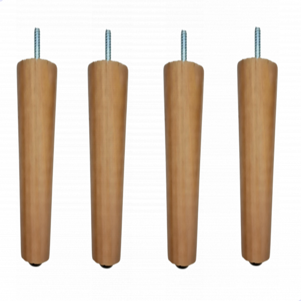 Kit 4 Pés Palito 30 Cm Pés Para Poltrona Puff Recamier Pés Conico Retro