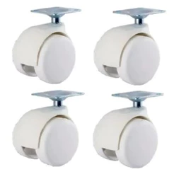Rodinhas 4 UNIDADE Brancas ou Pretas - Móveis - Berço - Carrinhos - 42 MM