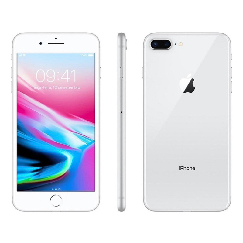 iPhone 8 Plus 256GB preto vitrine saúde bateria 100%