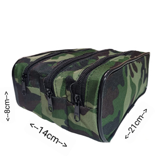 ESTOJO ESCOLAR CAMUFLADO COM FRISO PRETO DE 3 REPARTIÇOES em Oferta na Shopee