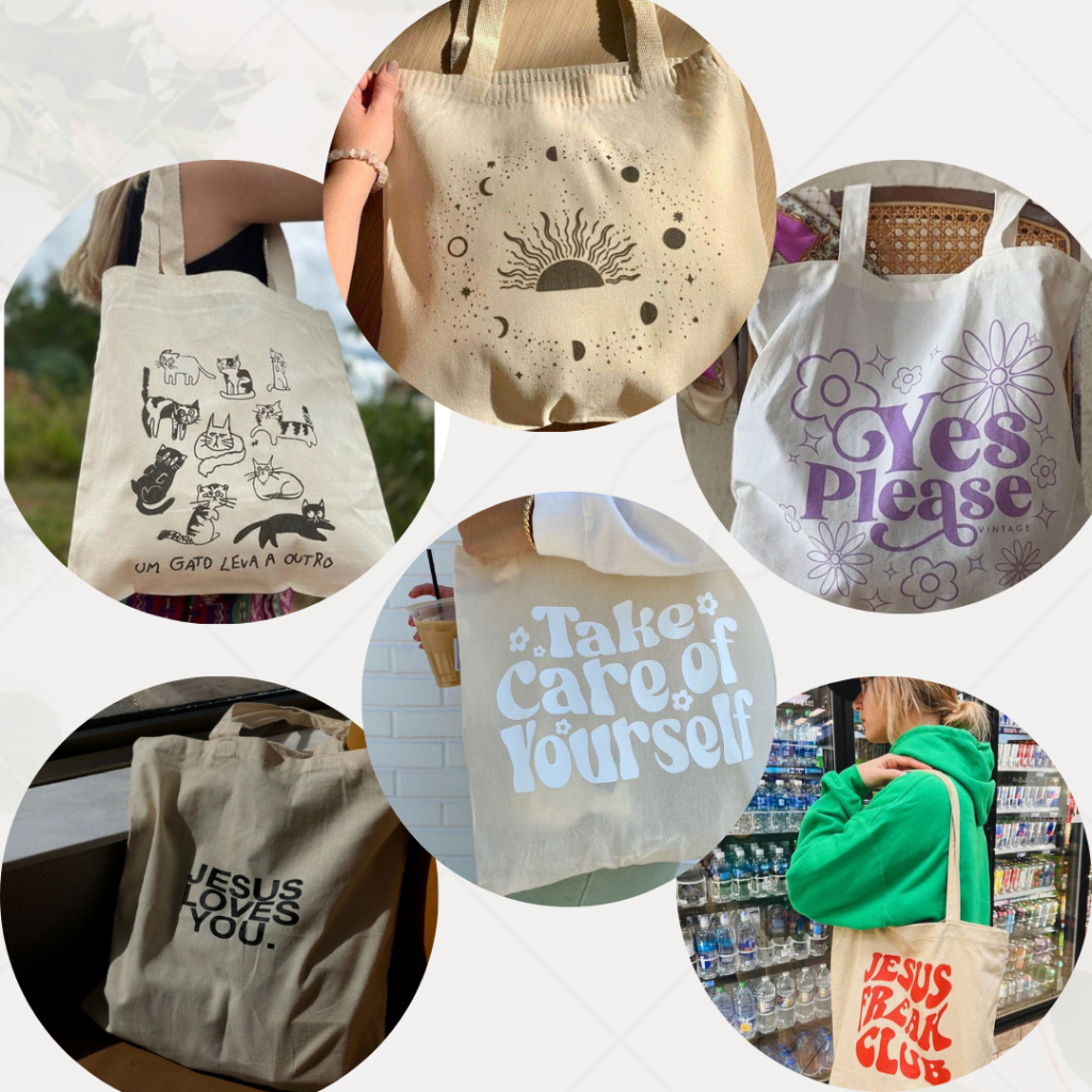 Bolsa Sacola Ecobag Algodão Cru sacola ecológica,escola,faculdade, curso,personalizado,brinde,praia,moda,brinde,presente em Oferta na Shopee