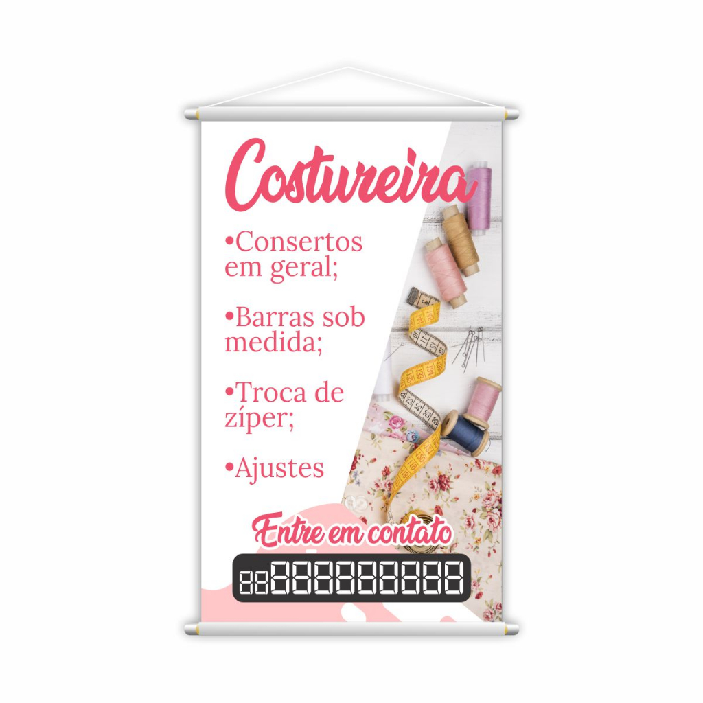 Banner Costureira Entre em Contato Costura