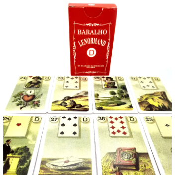 Tarot Baralho Lenormand Cartomanc Vermelhoo- 36 Cartas - Magia do Oráculo Tarot da Cigana e Manual Detalhado