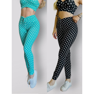 Legging Para Academia Moda Feminina Leg De Corda Reguladora Poá