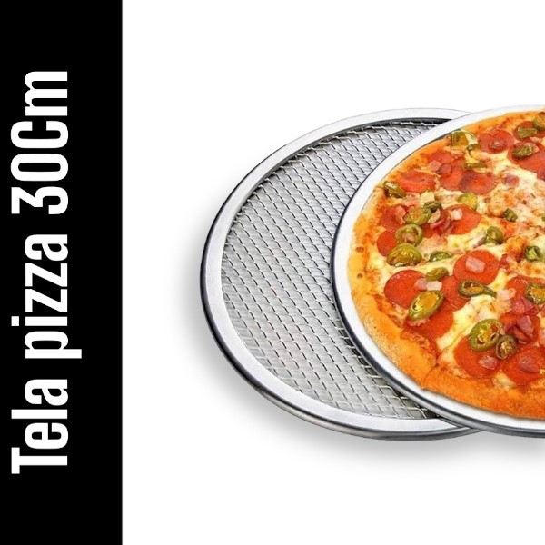 TELA PARA ASSAR PIZZA / ESFIHA (30CM) REDONDA ALUMÍNIO RESISTENTE MALHA FINA