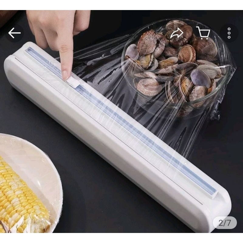 Suporte Papel Filme Plástico Com Cortador Porta Papel Para Embalar Alimentos