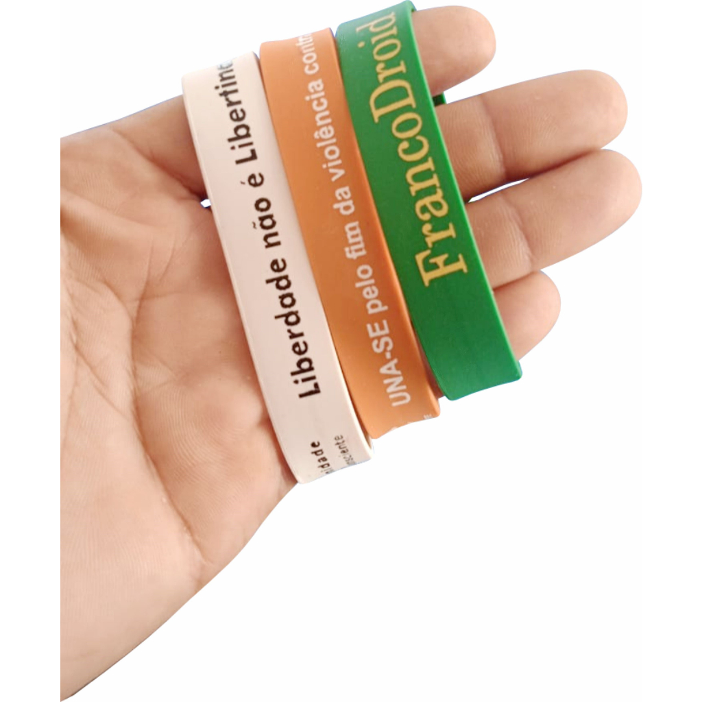 50 unids Pulseira em Silicone Personalizado impressão 1 cor eventos festas comemorações religiosos em Oferta na Shopee