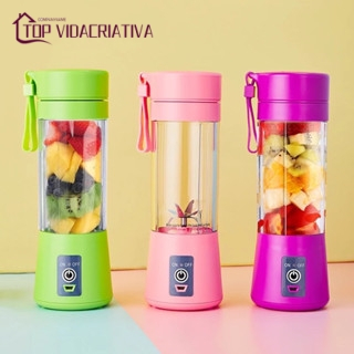 Miniliquidificador Copo De Suco Portátil Para Cozinha Com 6 Lâminas Recarregáveis CORES ALEATORIAS - Best Home & Living Store