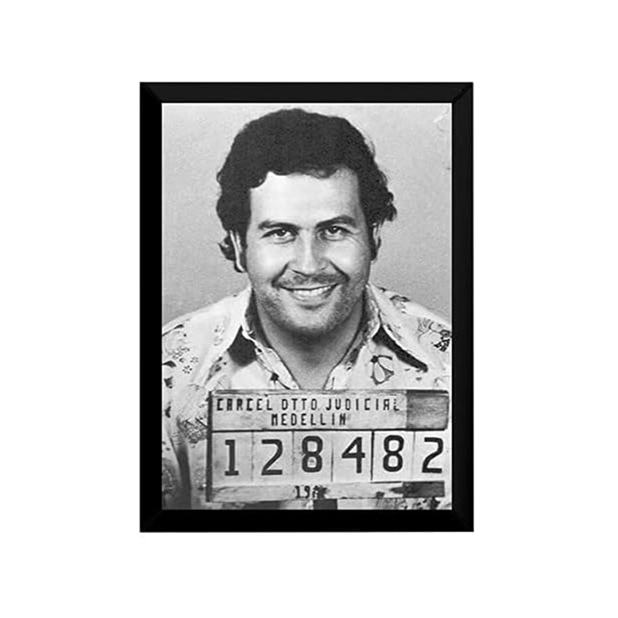 Belo Quadro Decoração Retro Vintage Pablo Emílio Escobar em Oferta na Shopee