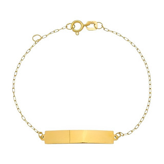 Pulseira Infantil/ Bebê De Chapinha Ouro 18k-750