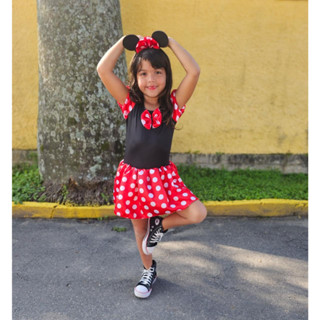 Vestido Temático Minnie Vemelha Fantasia Infantil promoção