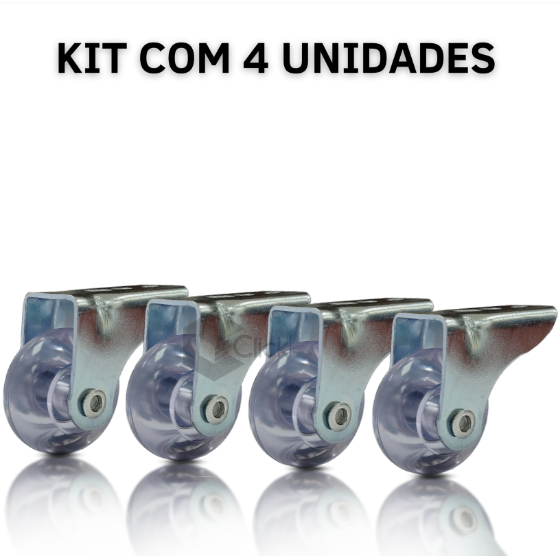 4 Rodízio 38mm PROMOÇÃO para móveis rodinha de gel fixa