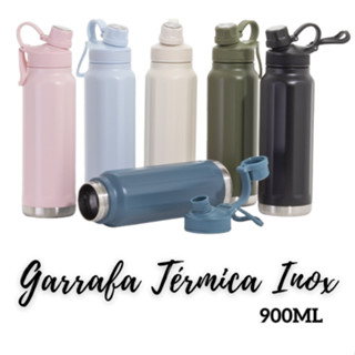 Garrafa Térmica Inox de 950ml. Tampa com alça para transporte