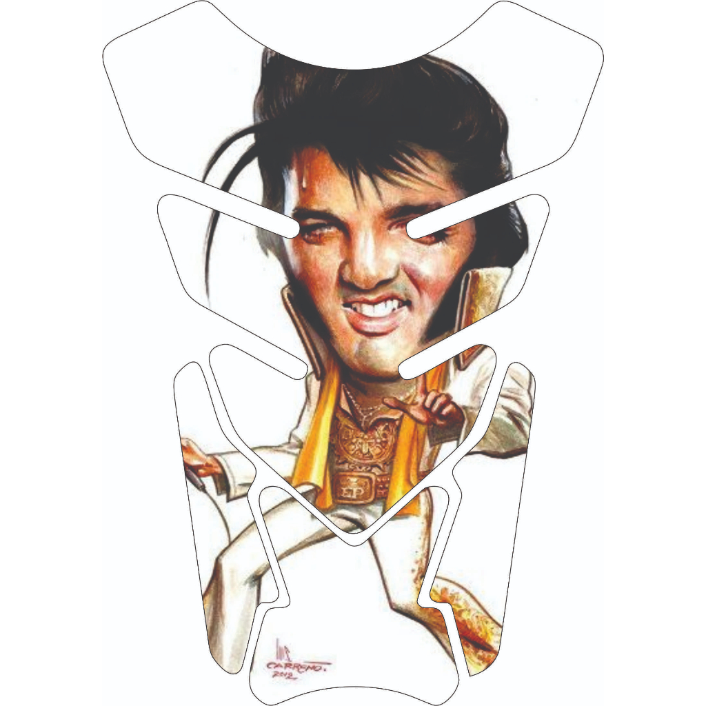 Protetor Para Tanque Moto Tankpad Resinado Universal Modelo Músicos Elvis Presley  (B)
