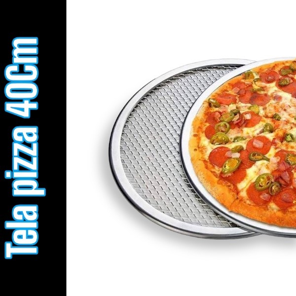 KIT 6 TELAS PARA ASSAR PIZZA / ESFIHA (40CM) REDONDA ALUMÍNIO MALHA FINA PIZZARIA