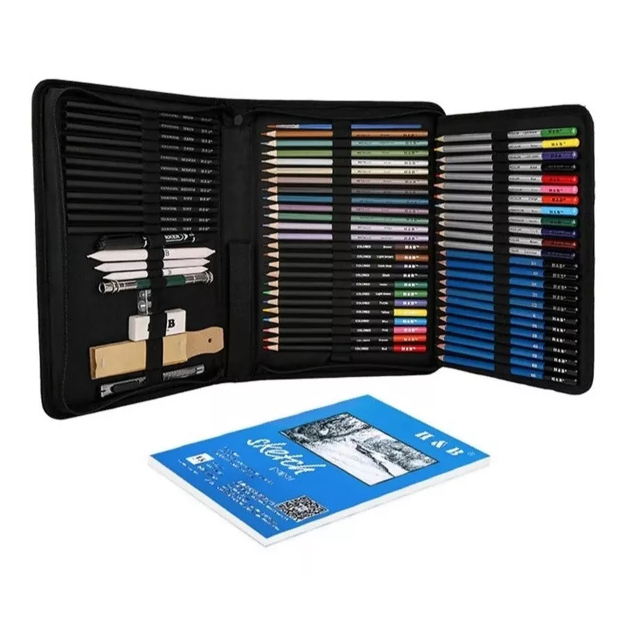 Estojo De Lapis Colorido Pintura Profissional 97 Peças No Brasil