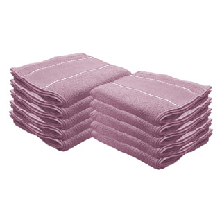 Kit C/ 10 Toalhas Roxo Lilás Bebê P/ Salão Beleza Lavabo Lavabinho 29x45cm 360G/M² - Com Barra Para bordar - Para Mão Rosto - Escolar Manicure Academia