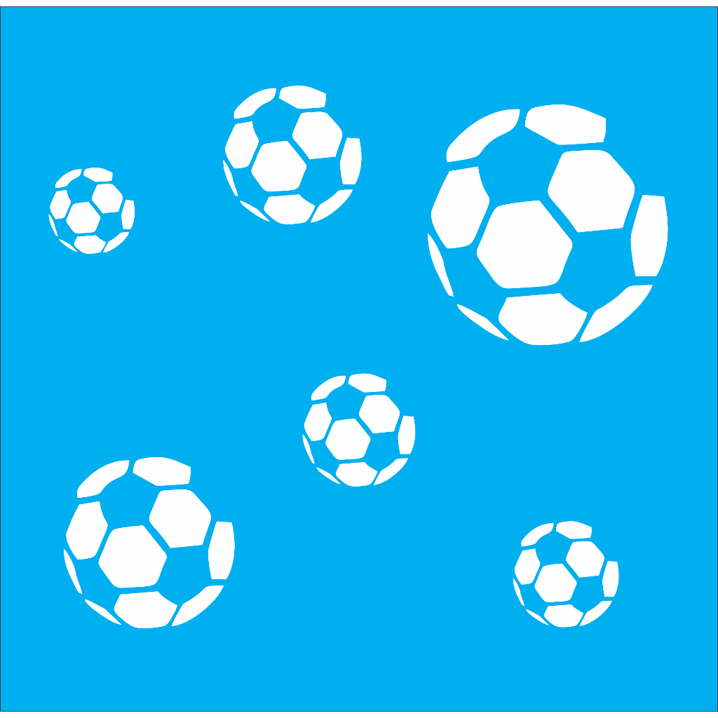 Stencil para pintura Futebol Bola - Molde Vazado - Estêncil - Tamanho 17x17 cm
