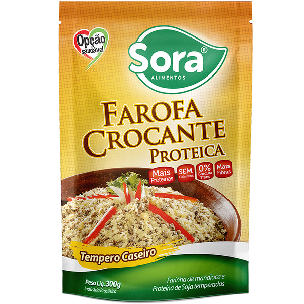 Farofa Croc.Proteica Temp.Caseiro 300G - Sora Alimentos