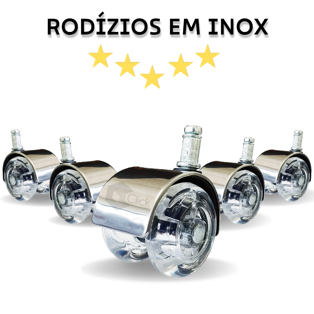 Roda Cadeira Peças Rodízio Escritório Silicone Gel Anti Risco