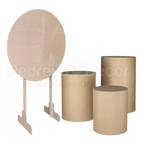 Kit Completo para Festas Decorações em MDF Cilindro + Painel