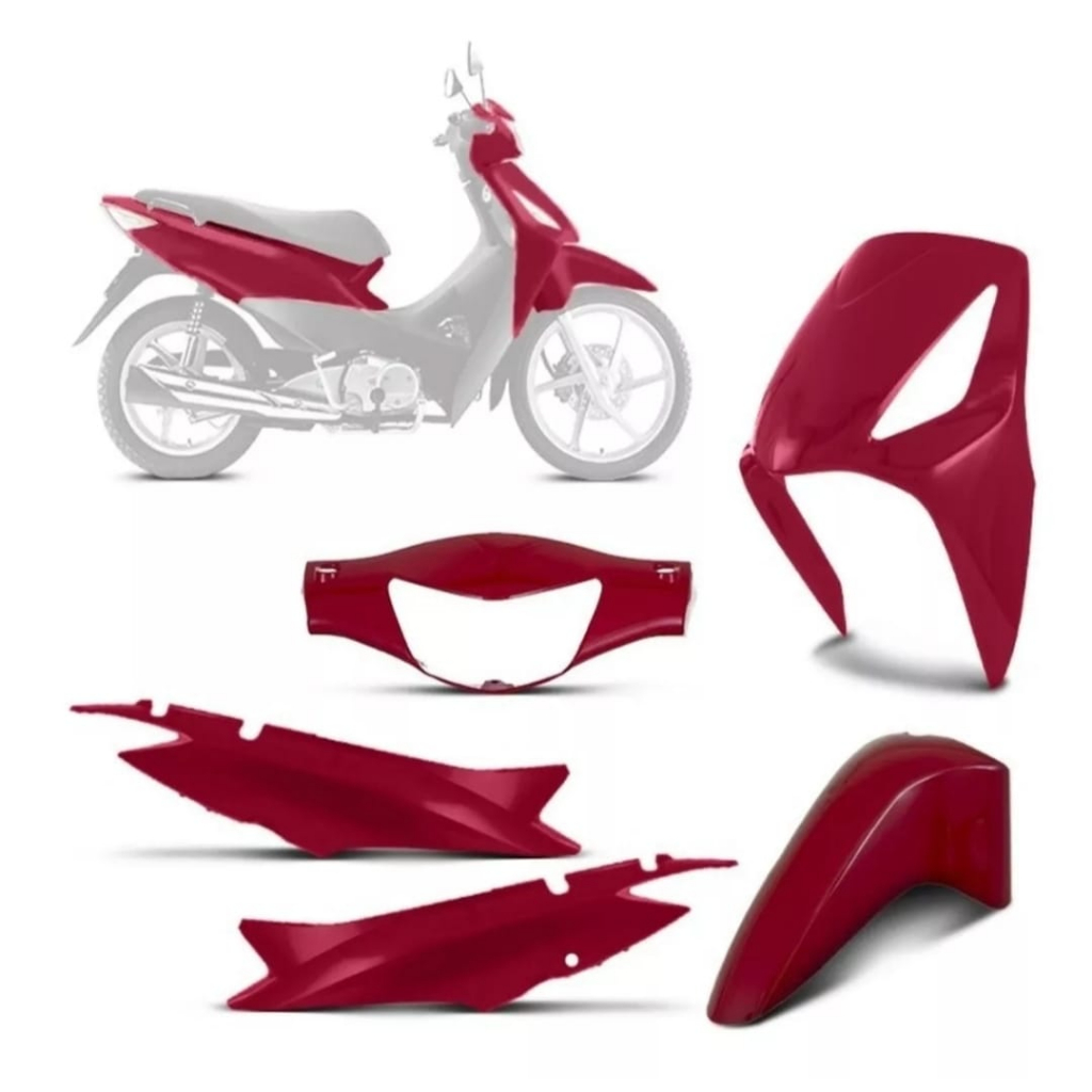 Kit Carenagem Biz 125 4 Peças 2006 Vermelho Caruaru