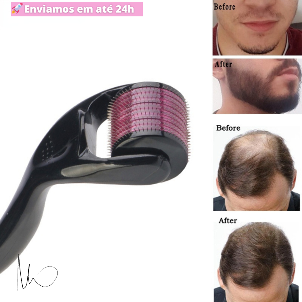 Roller para Barba Massageador para o Crescimento dos Pêlos Cabelo Saudável com o Rolo de Crescimento de Cabelo e Barba